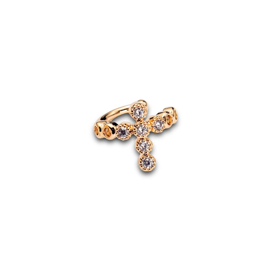 FE Cross Crystal Earcuff