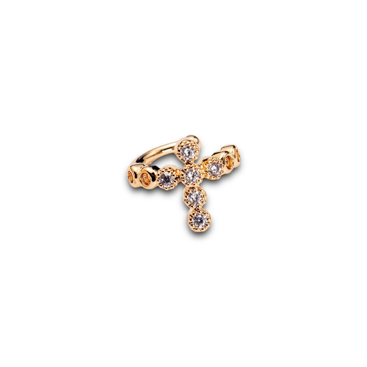 FE Cross Crystal Earcuff