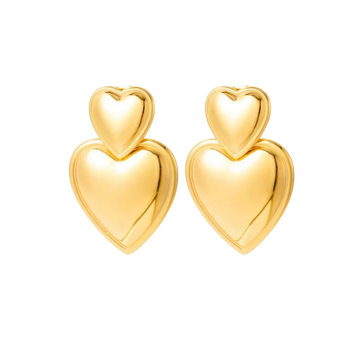 Earring Golden Heart Connection