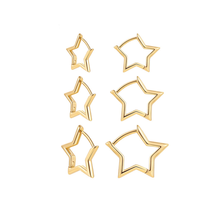 Trio d'Étoiles Dorées Earrings