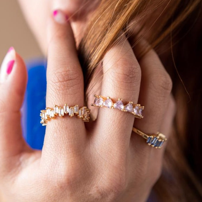 Crystal Pink Heart Ring