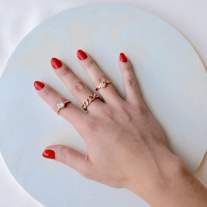 Afrodite Ring - Unique Casual Golden Ring with Beautiful Crystals