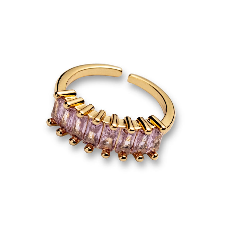 Kalos Pink Ring - Gold with Pink Crystals